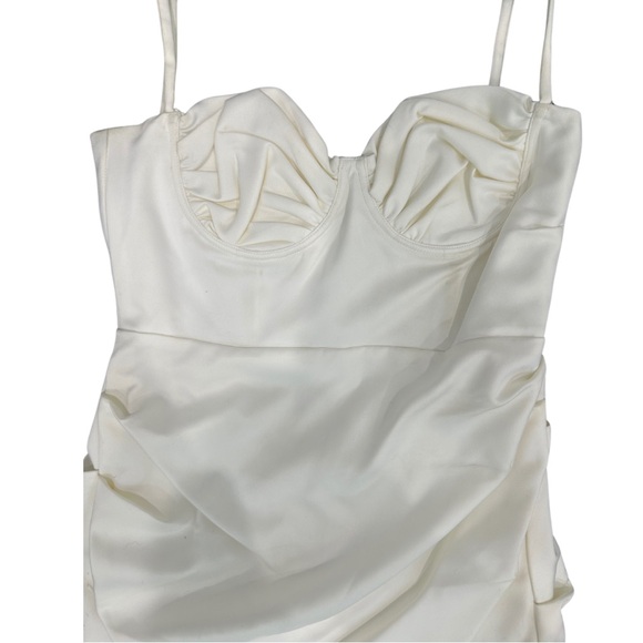 House of CB - FLORA IVORY SATIN CORSET DRESS Midi - Picture 13 of 15